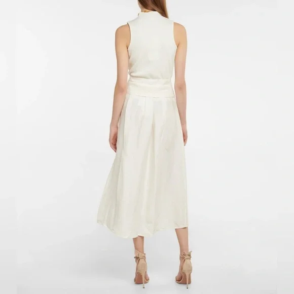 Vince - Belted linen-blend Midi Skirt Size M‎ - Picture 3 of 13